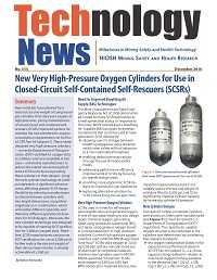 Cover image showing page 1 of Technology News 555: New Very High-Pressure Oxygen Cylinders for use in Closed-Circuit Self-Contained Self-Rescuers (SCSRs). DHHS (NIOSH) Publication Number 2017-111.